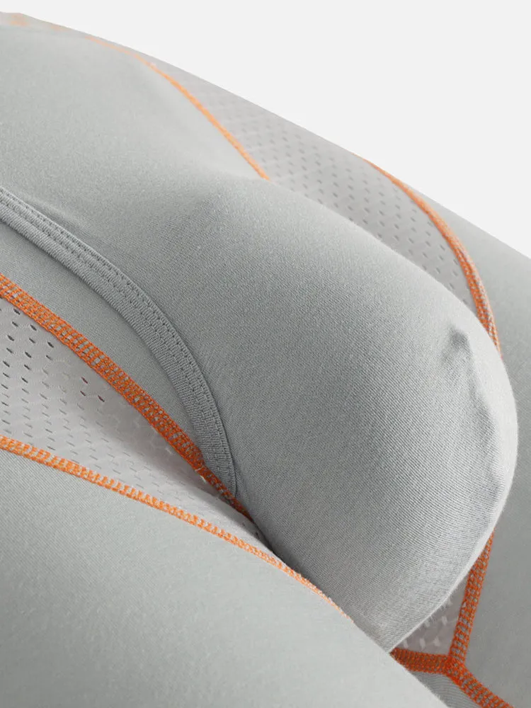 2 Pack Men's Nylon Breathable Sports Anti-Chafing Casual Business Boxer Briefs