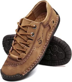 alcubieree Mens Leather Casual Shoes Comfortable Fashion Sneakers Loafers Lightweight Dress Walking Driving Shoes for MenSize 7.5-13