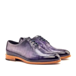Ambrogio Bespoke Men's Handmade Custom Made Shoes Purple Patina Leather Dress Oxfords (AMB1295)