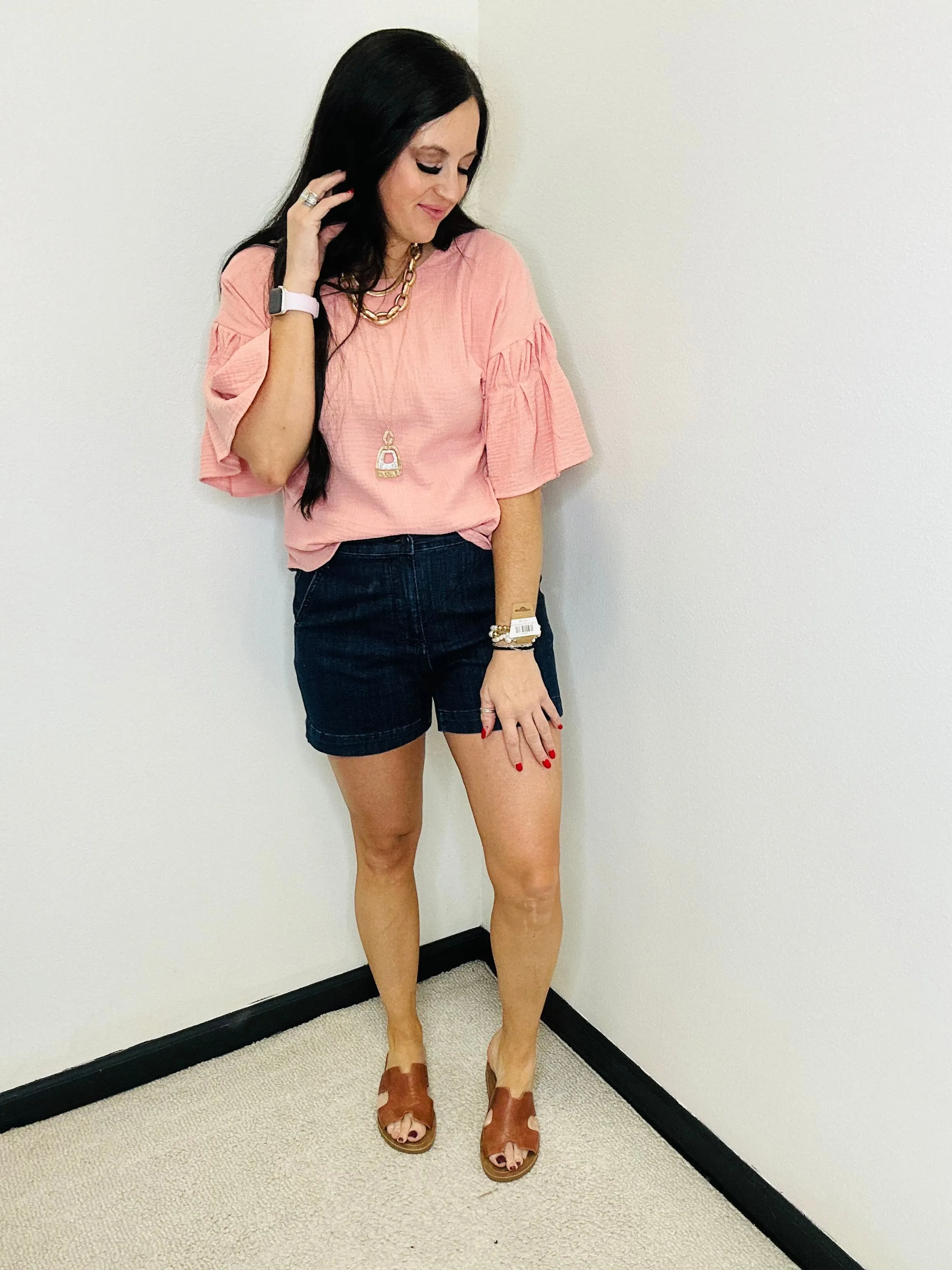 Angel Wings Casual Gauze Top Blush