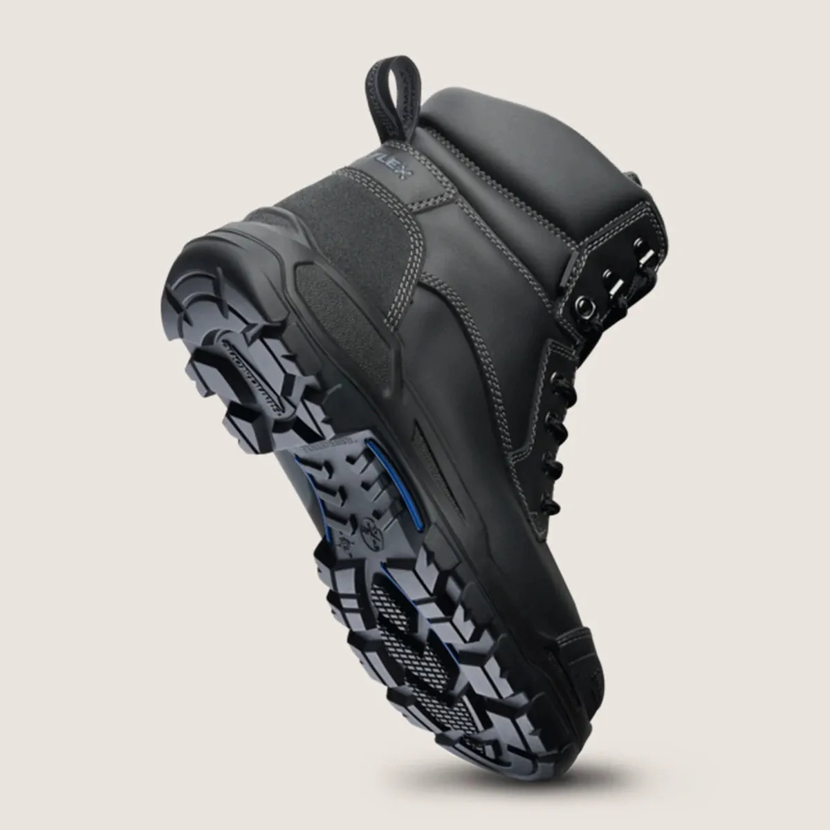 Blundstone RotoFlex Black water-resistant Platinum leather 150mm lace up safety boot - 9011