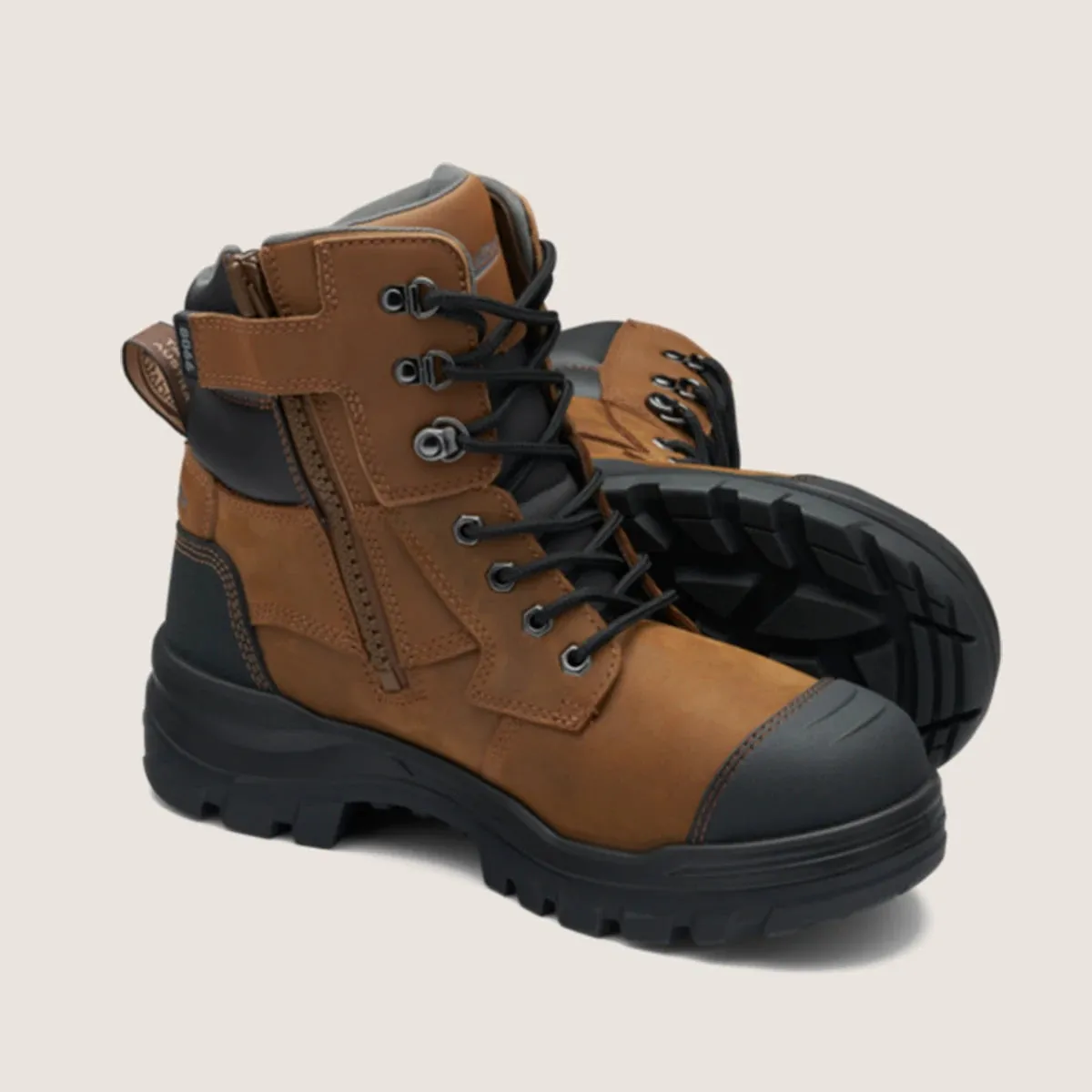 Blundstone RotoFlex Saddle water-resistant leather 150mm zip sided safety boot - 8066