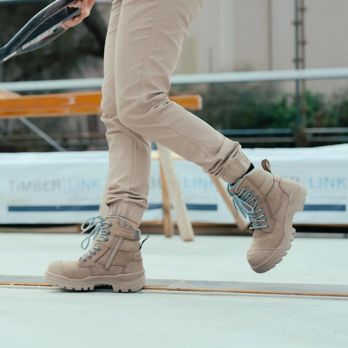 Blundstone RotoFlex Stone Water-Resistant Nubuck Zip Side Women's Safety Boot - 8863