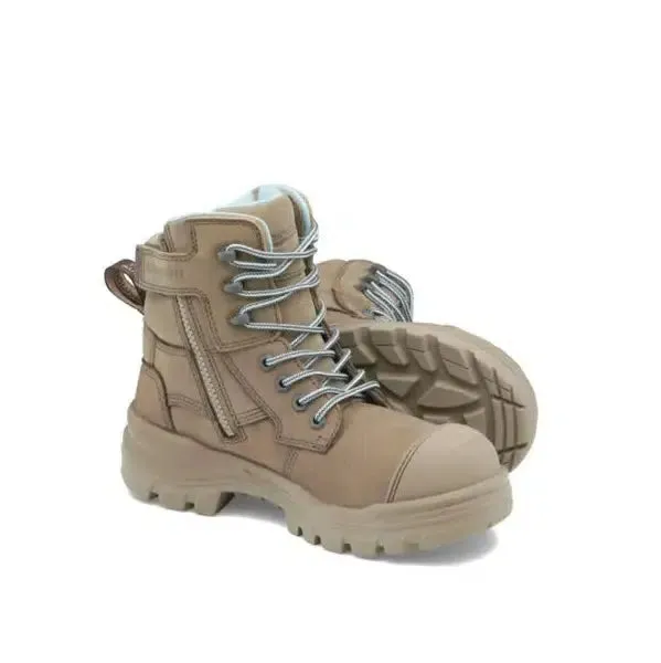 Blundstone RotoFlex Stone Water-Resistant Nubuck Zip Side Women's Safety Boot - 8863