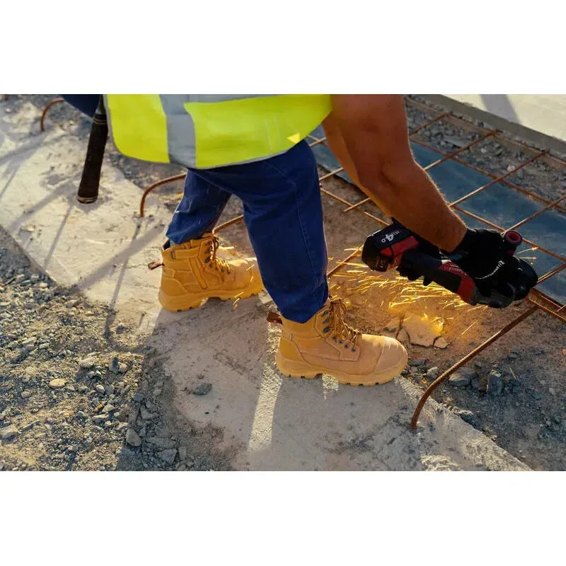 Blundstone RotoFlex Wheat water-resistant premium nubuck 150mm penetration-resistant zip sided safety boot - 9090
