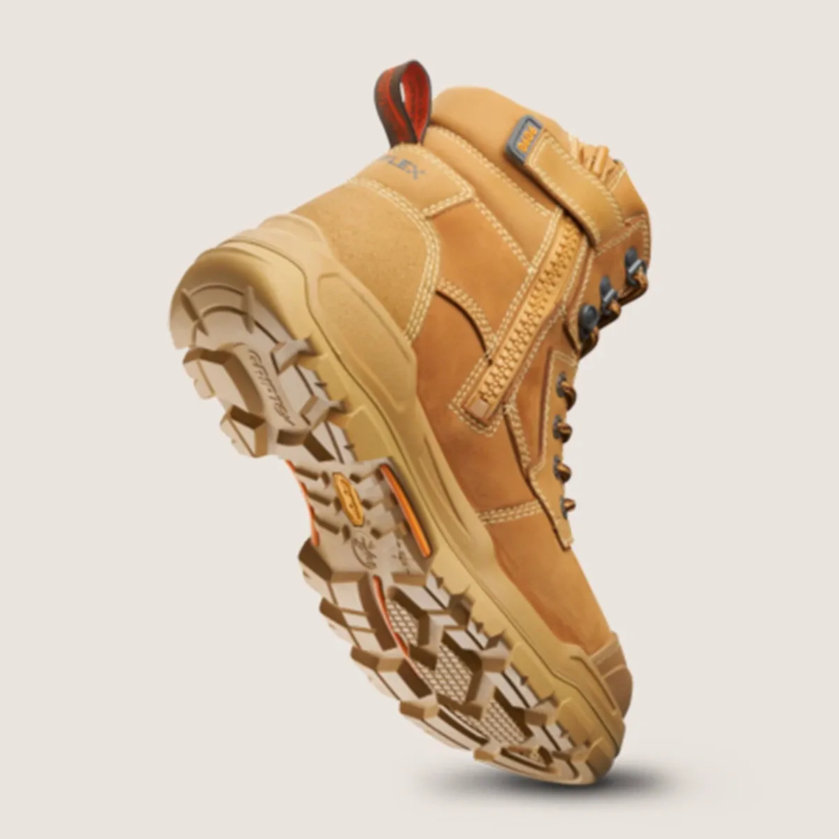 Blundstone RotoFlex Wheat water-resistant premium nubuck 150mm penetration-resistant zip sided safety boot - 9090