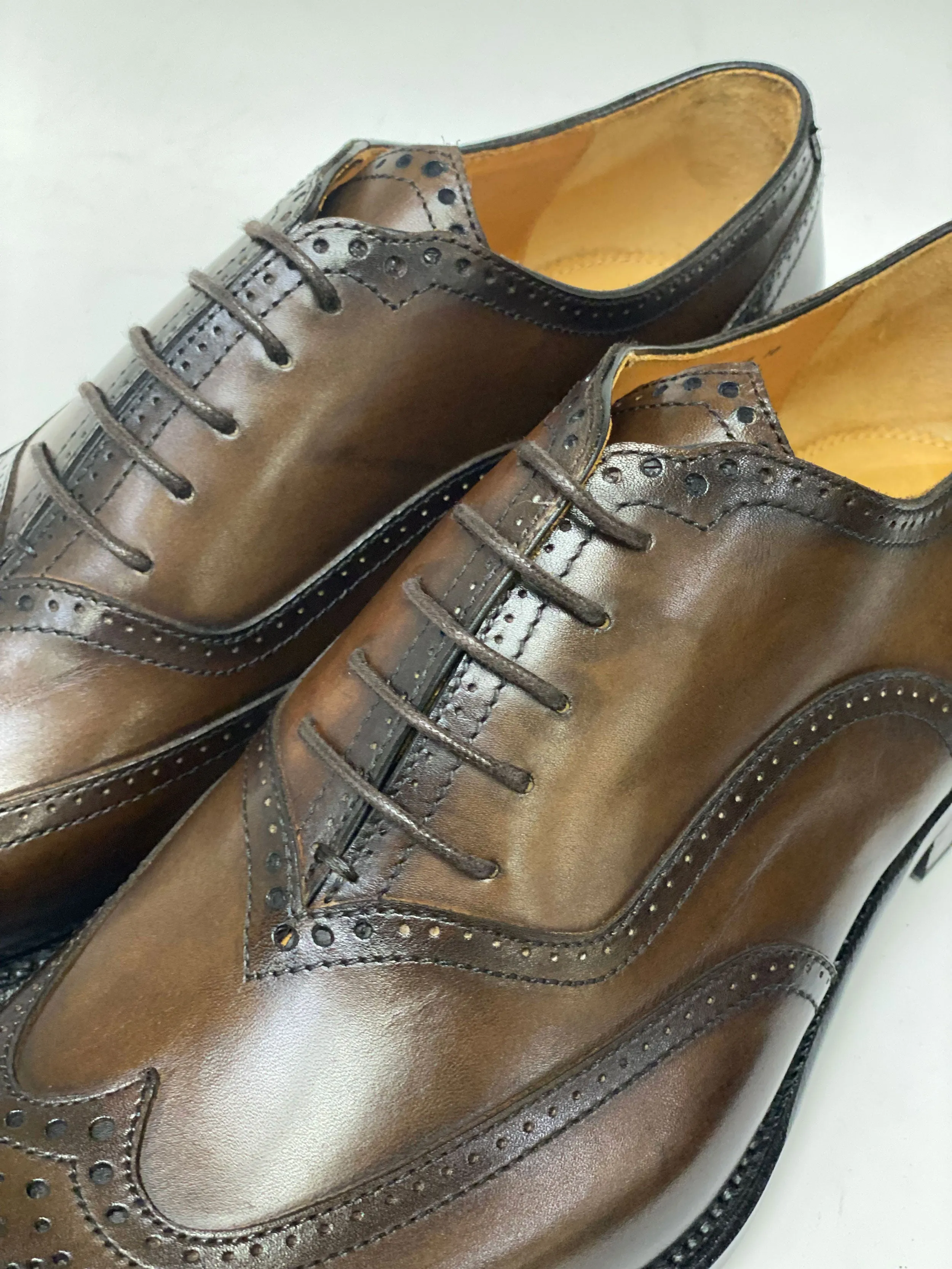 Calfskin "Luke" Wingtip Oxford Brown