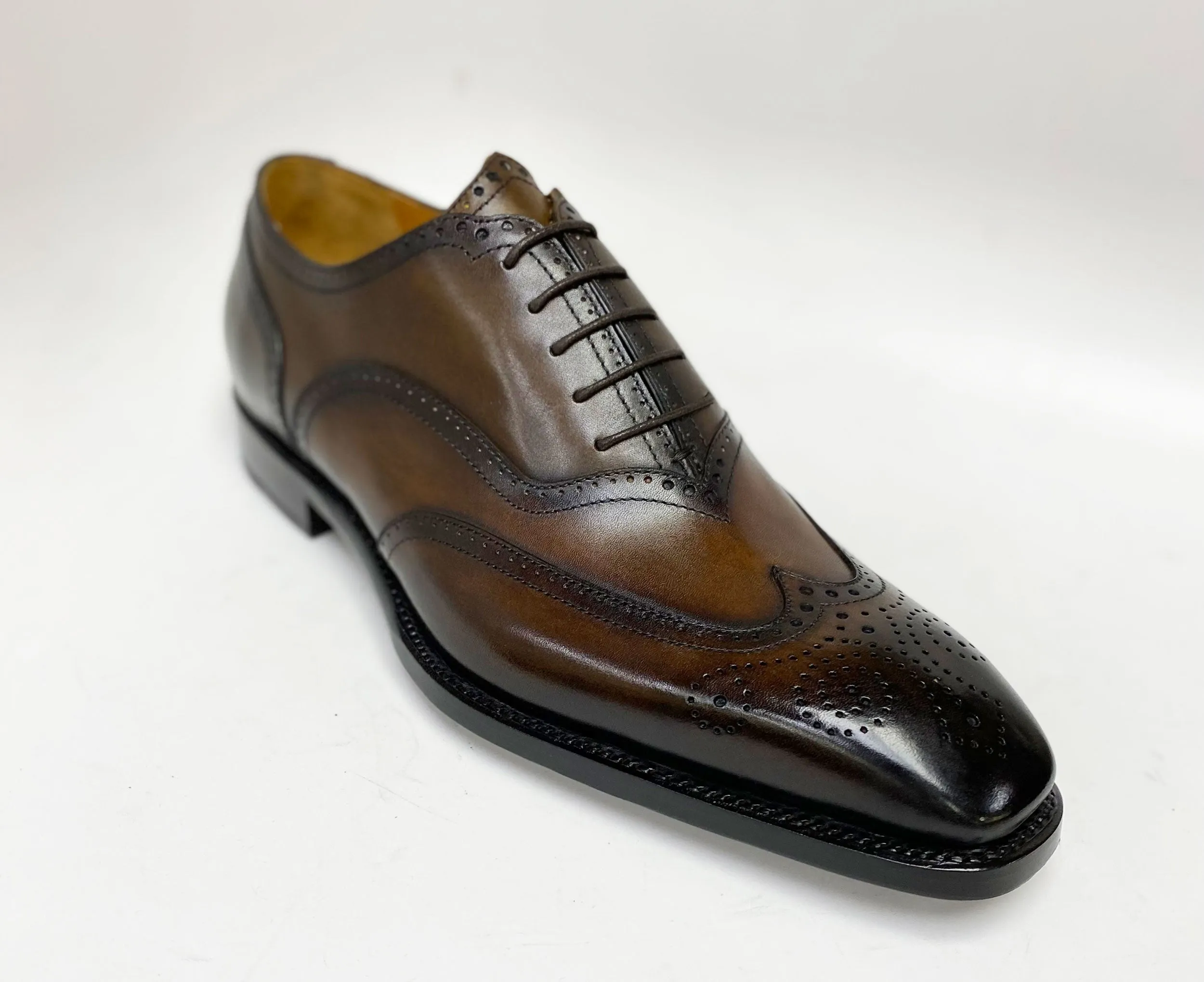 Calfskin "Luke" Wingtip Oxford Brown