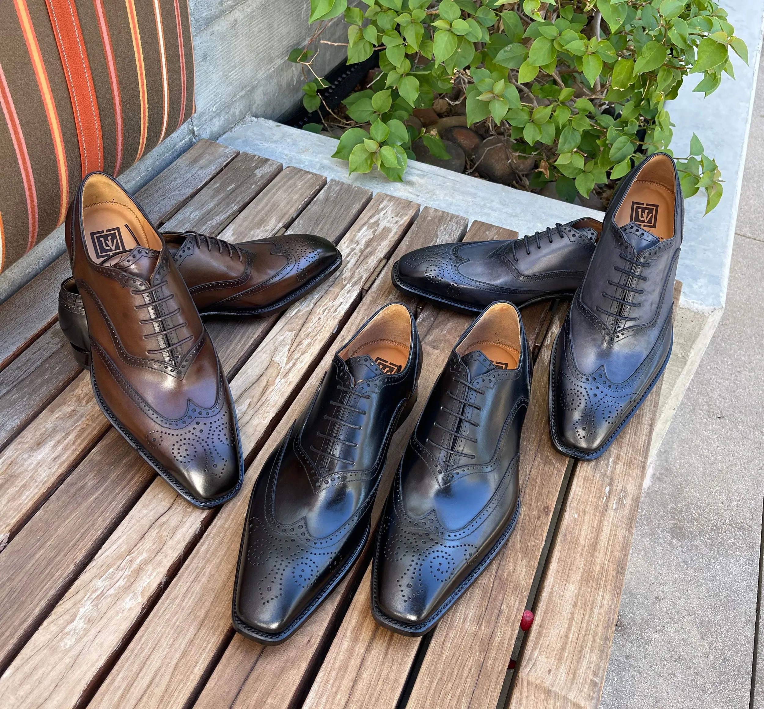 Calfskin "Luke" Wingtip Oxford Brown