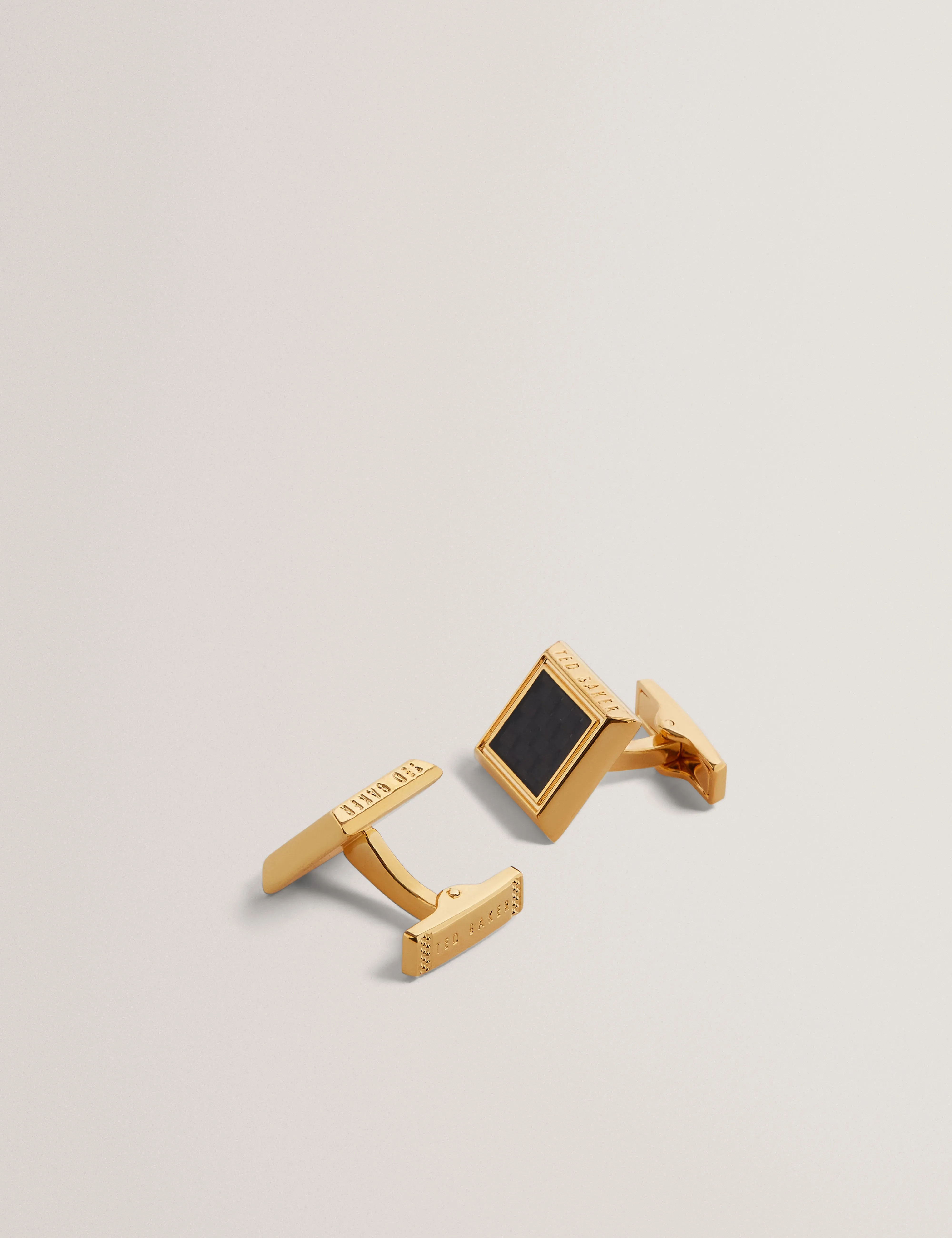 Carder Carbon Cufflinks Gold