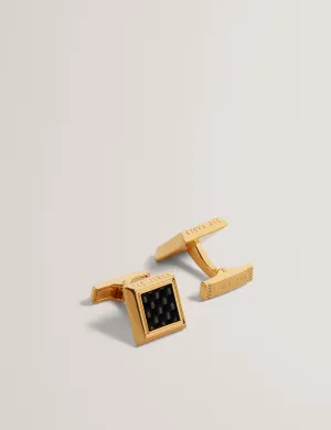 Carder Carbon Cufflinks Gold