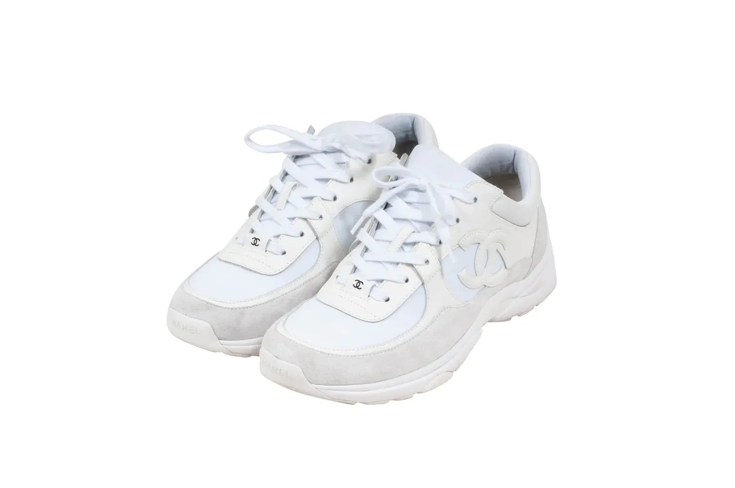 CHANEL SUEDE CALFSKIN LEATHER CC SNEAKERS