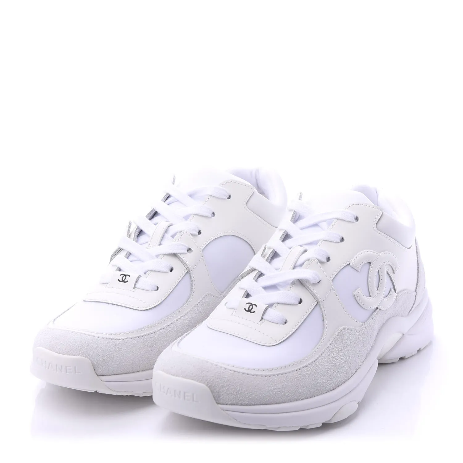 CHANEL SUEDE CALFSKIN LEATHER CC SNEAKERS