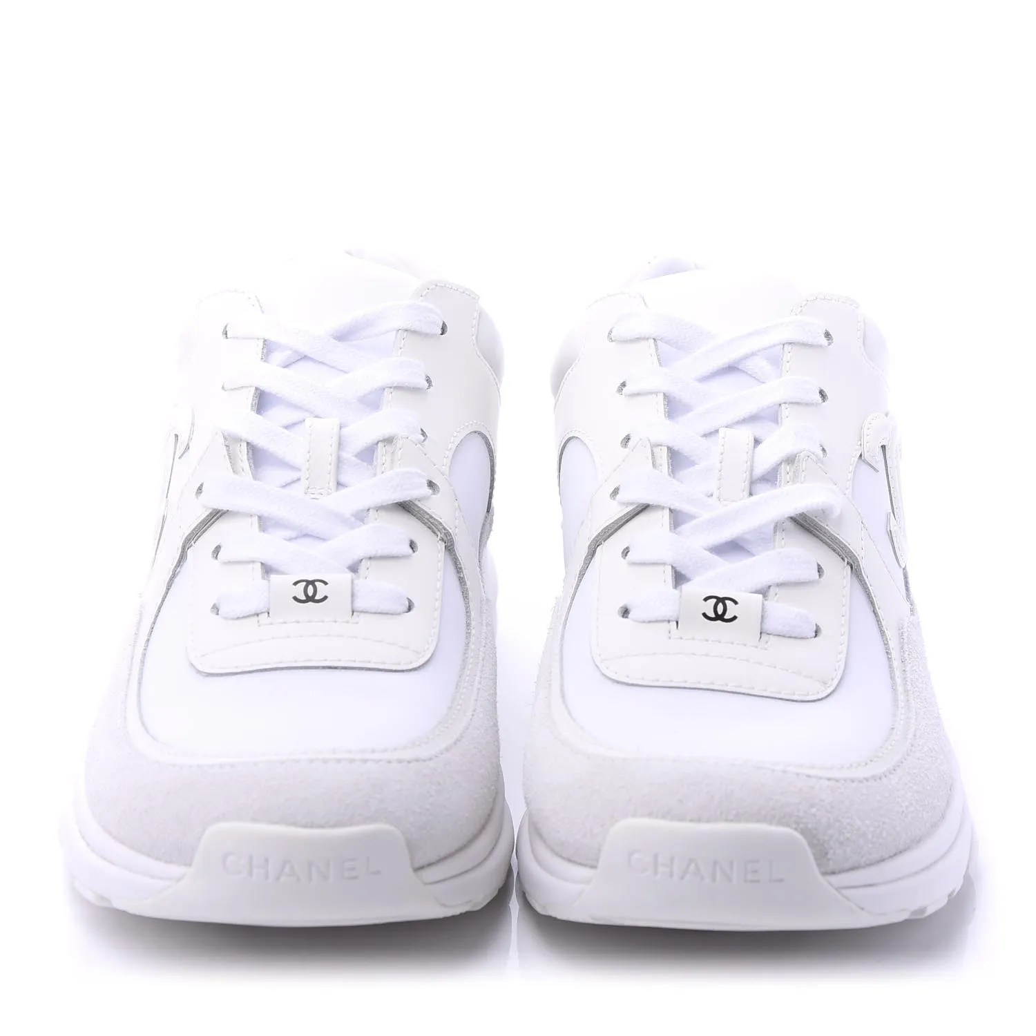 CHANEL SUEDE CALFSKIN LEATHER CC SNEAKERS