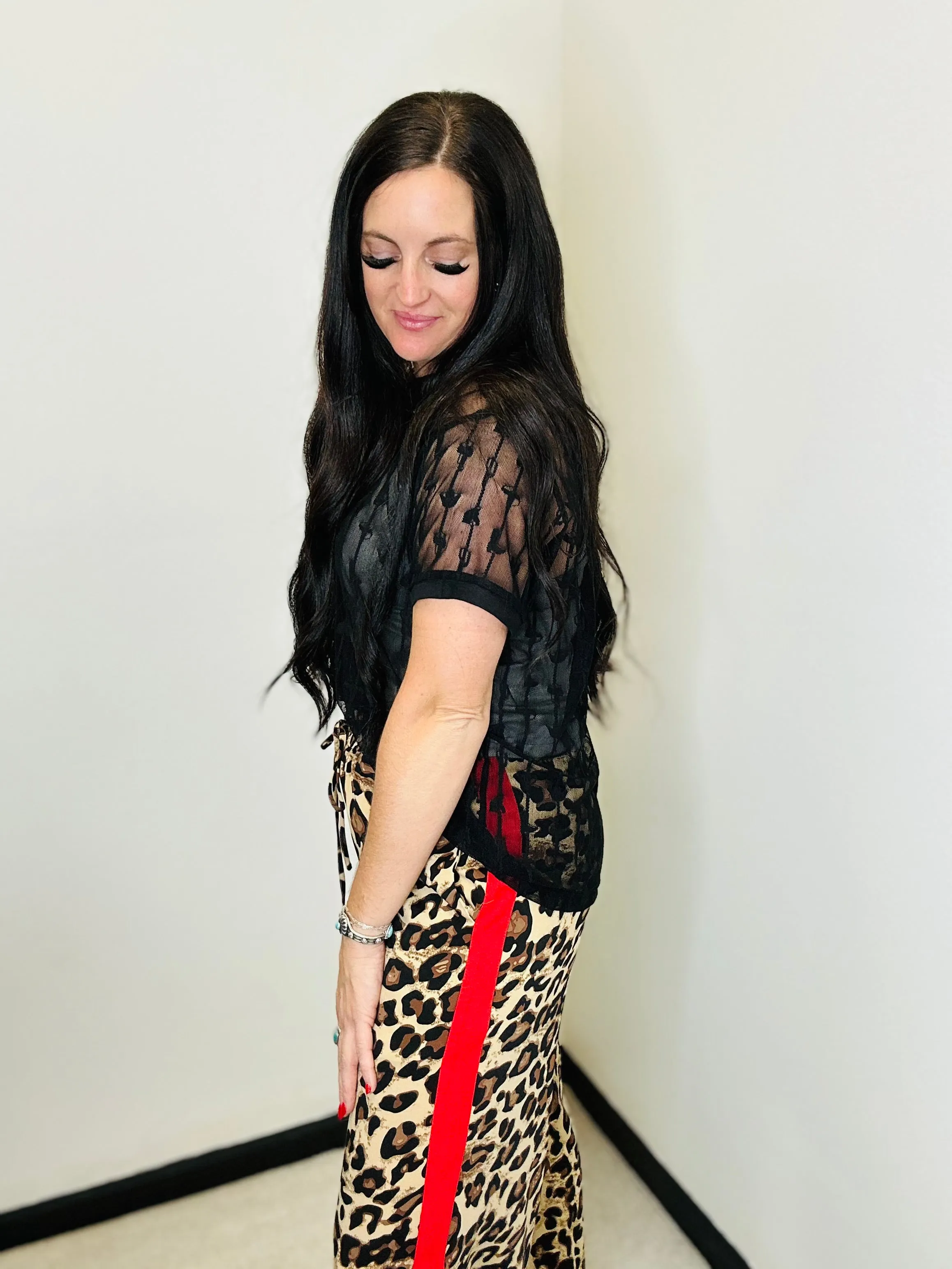 Cowtown Cutesy Sheer Mesh with Tank Black
