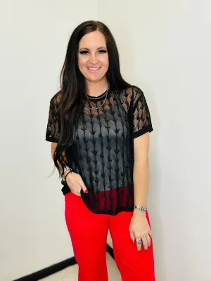 Cowtown Cutesy Sheer Mesh with Tank Black