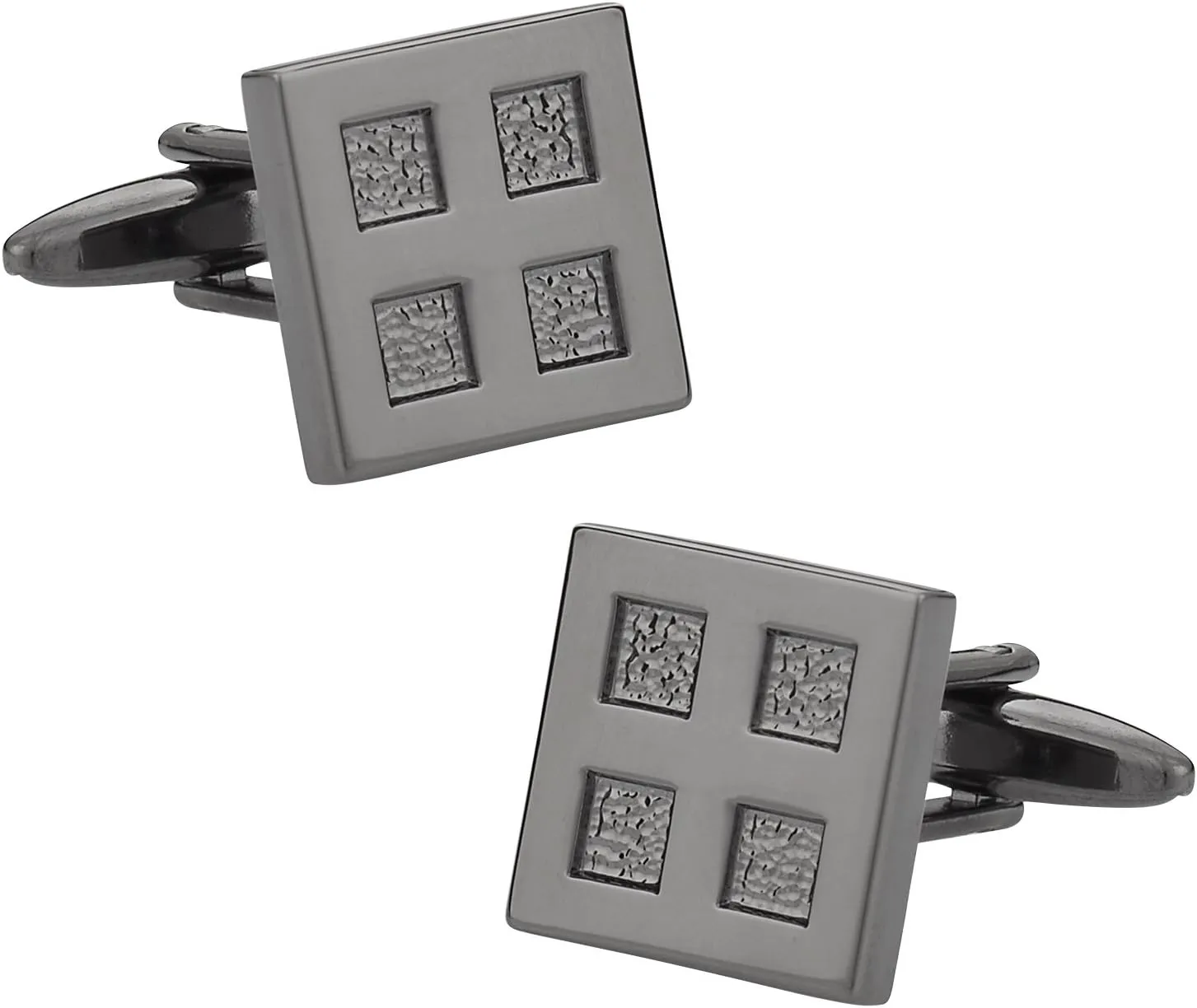 Cuff-Daddy 4 Square Gunmetal Tone Cufflinks with Presentation Box