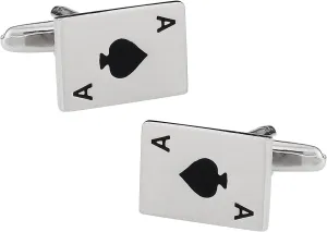 Cuff-Daddy Ace of Spades Playing Cards Poker Cufflinks with Presentation Boxwith Presentation Box