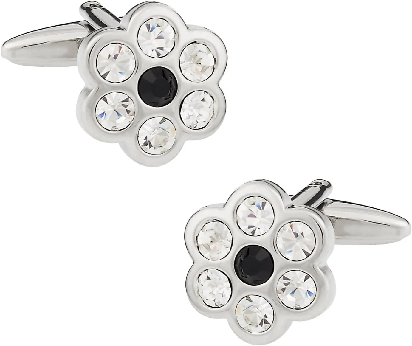 Cuff-Daddy Crystal Flower Cufflinks with Presentation Box