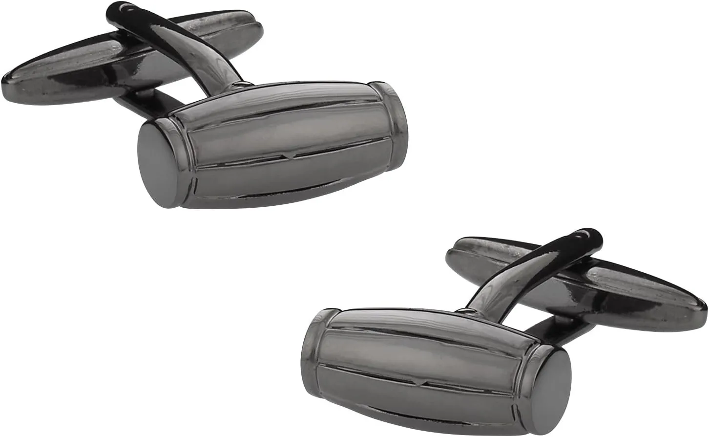 Cuff-Daddy Gunmetal Tone Barrel Cufflinks with Presentation Box