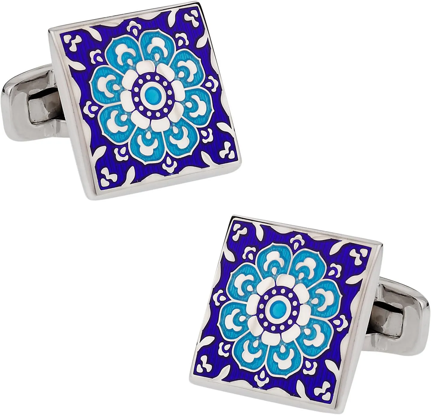 Cuff-Daddy Kaleidoscope Cufflinks in Blue with Presentation Box