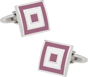 Cuff-Daddy Pink Bullseye Cufflinks with Presentation Gift Box - Pink and White Cufflinks for Men