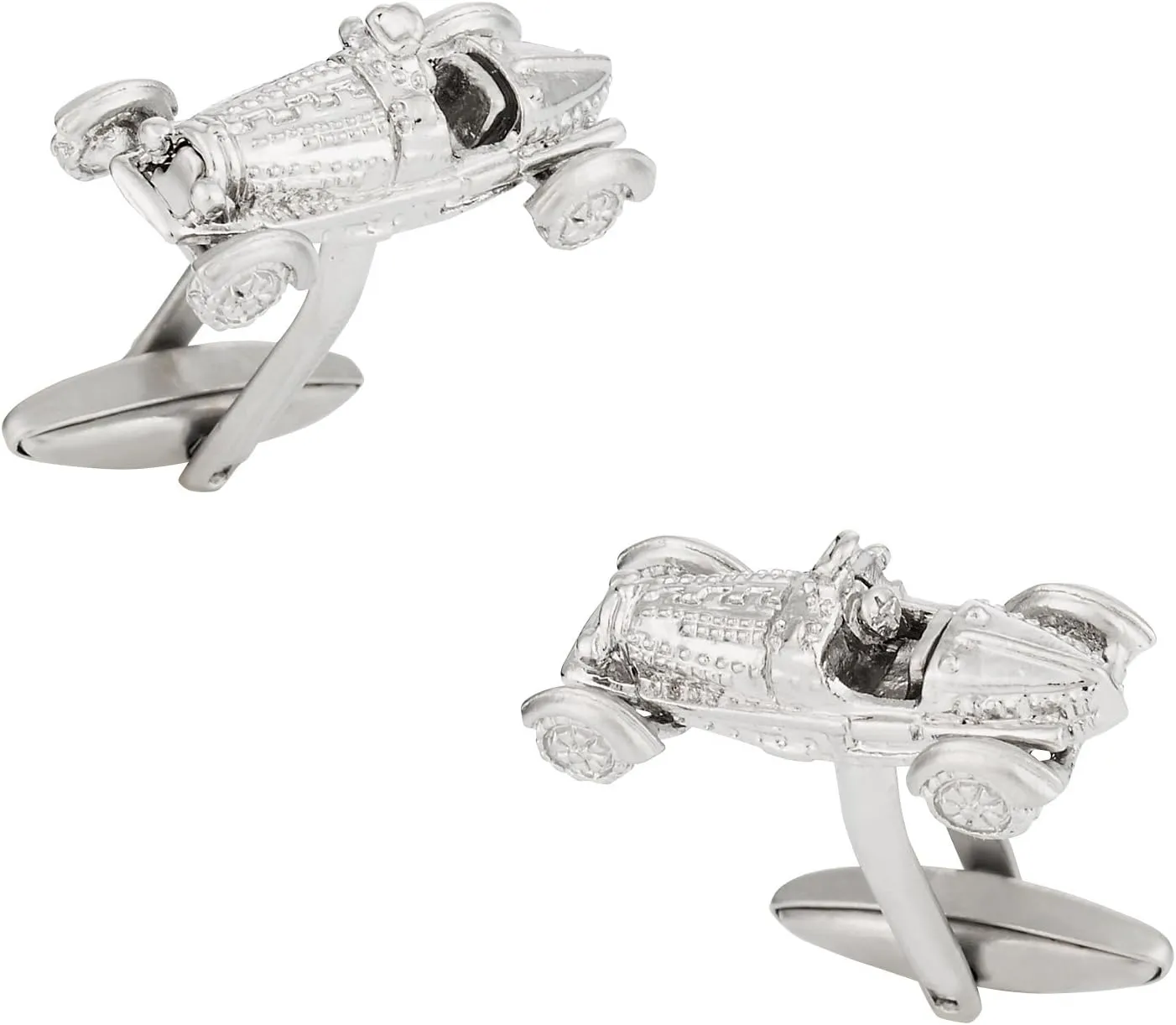 Cuff-Daddy Race Car Auto Automotive Cufflinks in Silver with Presentation Box