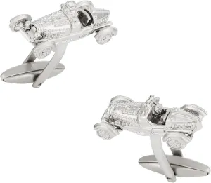 Cuff-Daddy Race Car Auto Automotive Cufflinks in Silver with Presentation Box