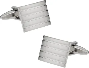 Cuff-Daddy Ribbed Silver Cufflinks with Presentation Box