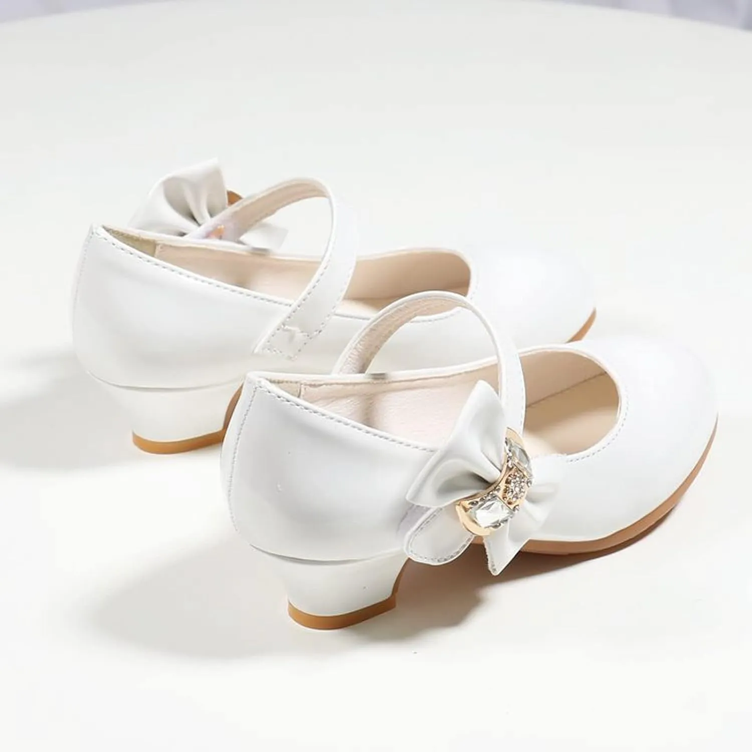 Cute Shoes for Girls Size 13 Fashion Kids Children Girls Spring PU Princess Dance Party Dress Baby (White, 3 Big Kids)