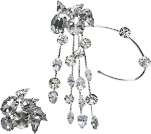 Elegant Rhinestones Tassels Ear Cuff Modern Rhinestones Tassels Earrings Adornment Designed for Elegances and Comfort