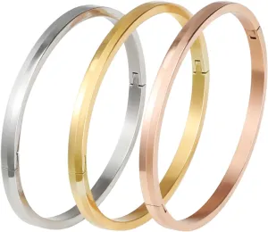 Engraved Bracelets For Women Stainless Steel Bracelet Personalized Gold Plated Bangle Birthday Gift Girls Mother's Day Valentine's Day
