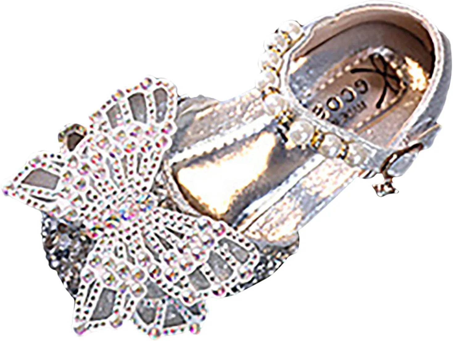 Fashion Spring And Summer Girls Sandals Dress Performance Dance Shoes Mesh Rhinestone Butterfly Pearl Belt