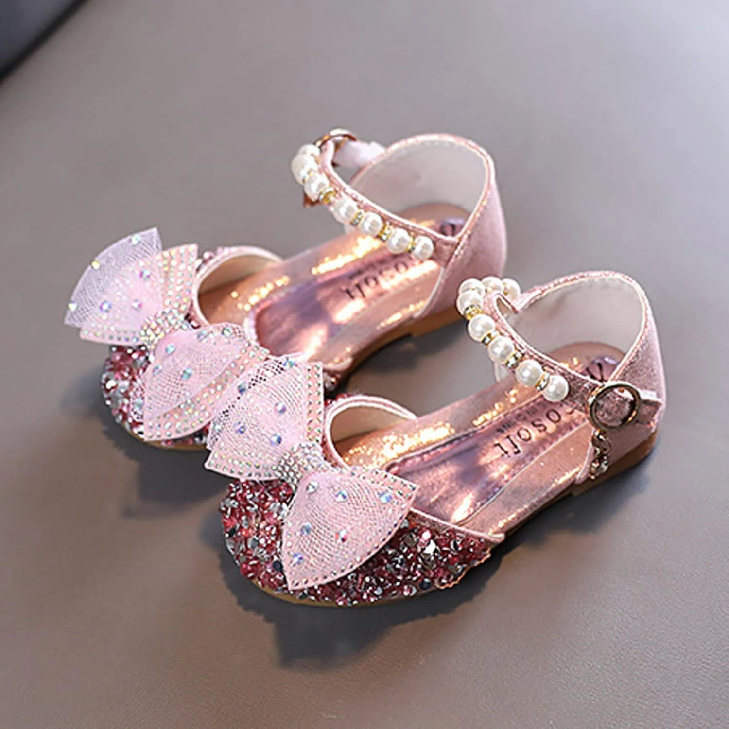 Fashion Spring And Summer Girls' Sandals Dress Performance Dance Shoes Mesh Rhinestone Pearl Girl Jelly Sandals