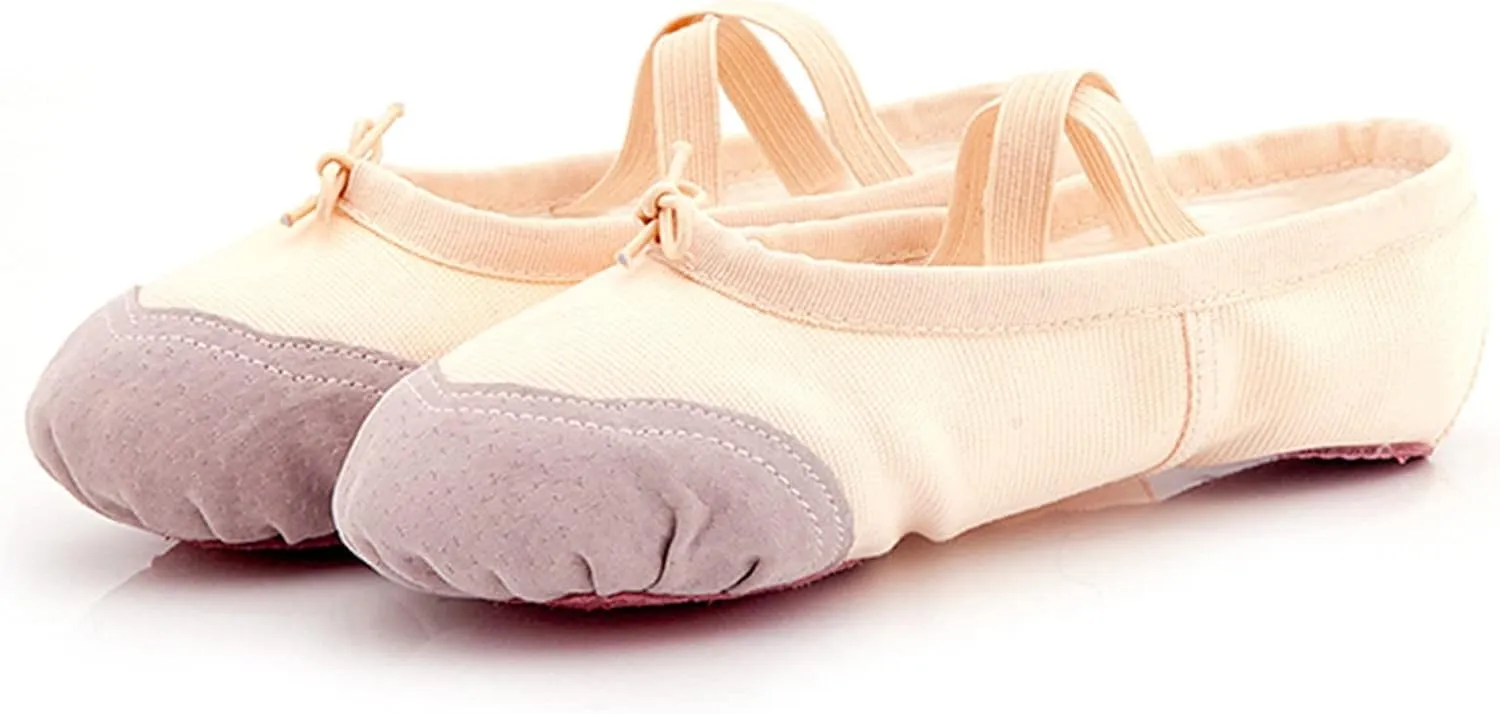 Girls Ballet Shoes Toddler Canvas Ballet Slippers Practice Slip On Dance Shoes for Boys/Little Kid/Big Kid/Women