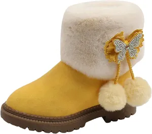 Girls Boots Size 3 Fashion Autumn And Winter Girls Snow Boots Thick Bottom Non Slip Warm Solid Color Boots Girls