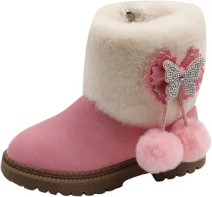 Girls Boots Size 3 Fashion Autumn And Winter Girls Snow Boots Thick Bottom Non Slip Warm Solid Color Boots Girls