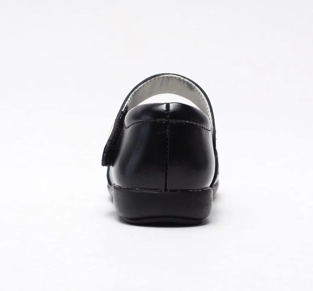 Girl's Mary Jane Flats Black School Uniform Oxfords Strap Princess Dress Shoes with Bow