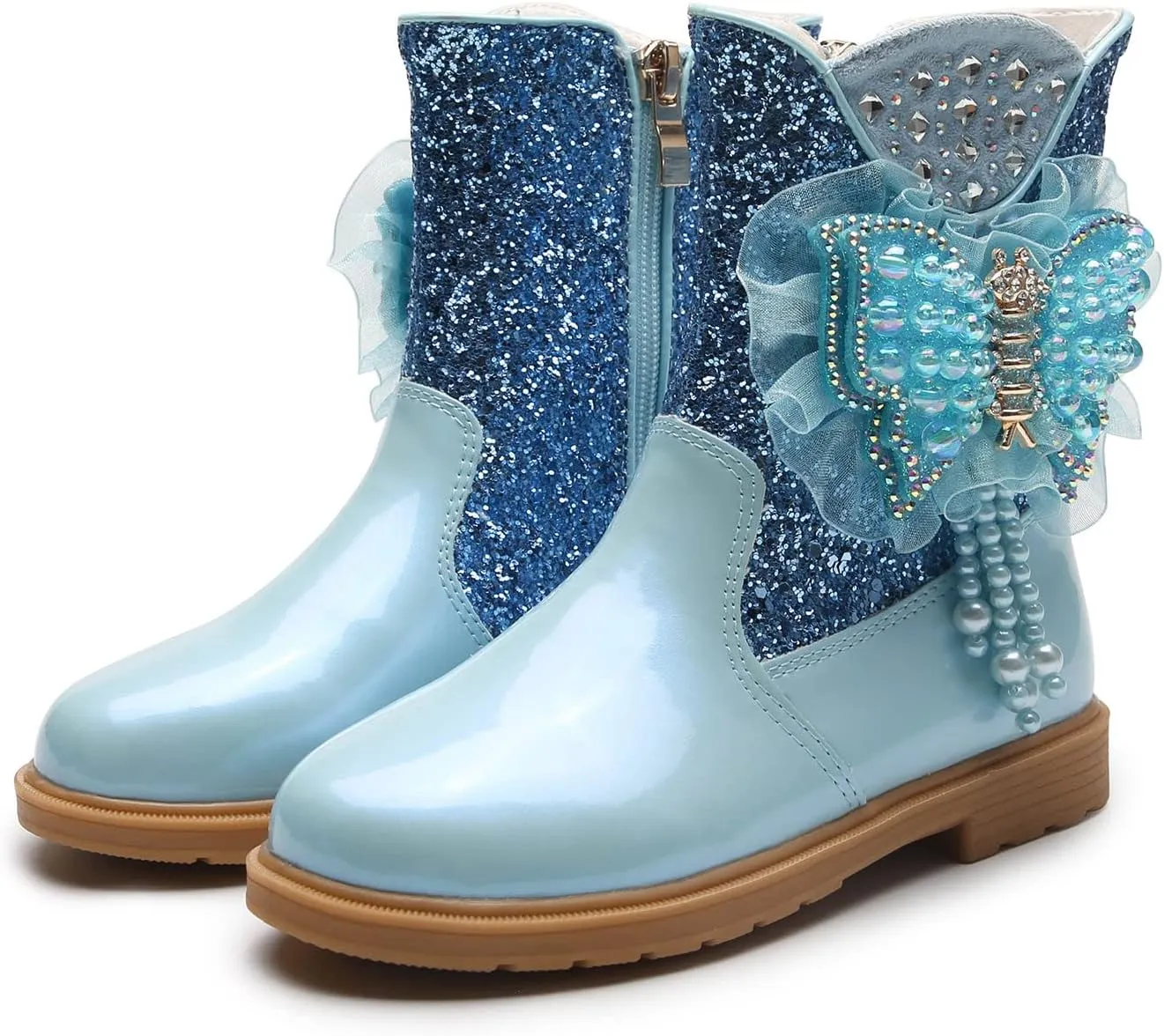 Girls Raincoat and Matching Rain Boots Girls Boots Autumn and Winter Bowknot Cute Children Boots Riding Shoes for Kids