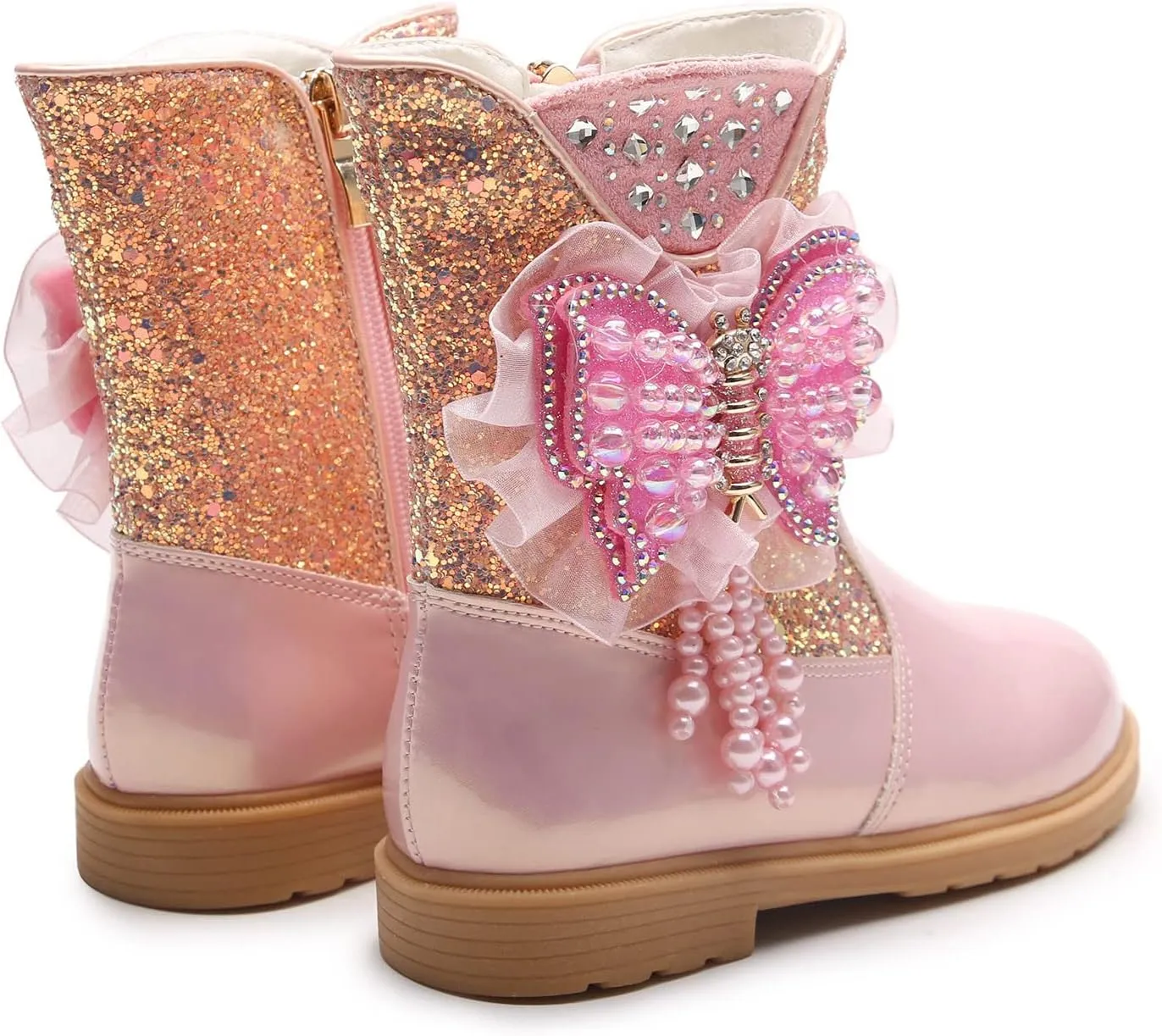 Girls Raincoat and Matching Rain Boots Girls Boots Autumn and Winter Bowknot Cute Children Boots Riding Shoes for Kids