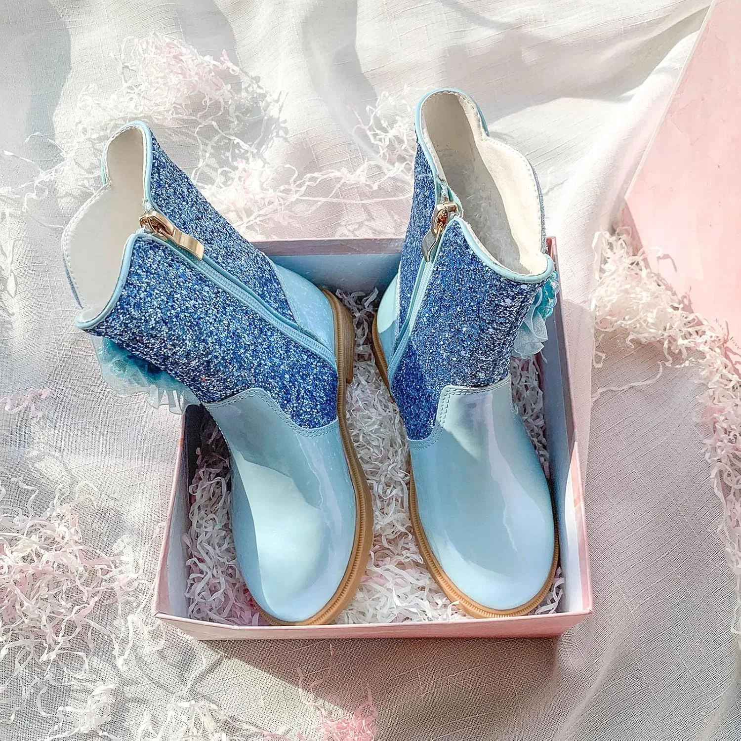 Girls Raincoat and Matching Rain Boots Girls Boots Autumn and Winter Bowknot Cute Children Boots Riding Shoes for Kids