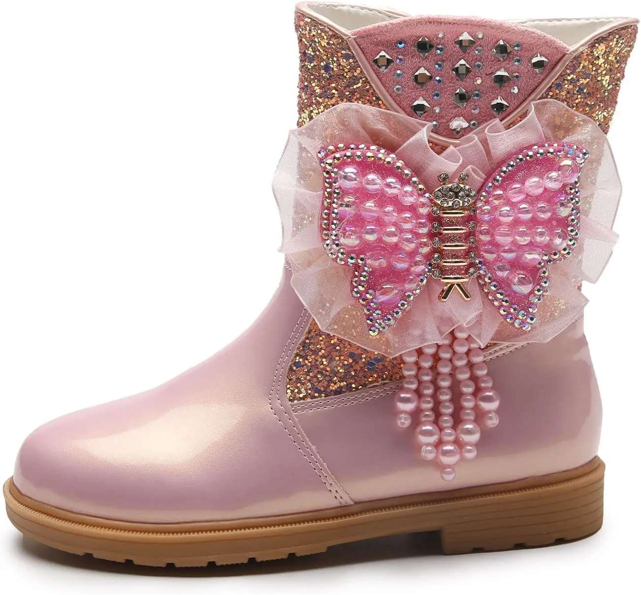 Girls Raincoat and Matching Rain Boots Girls Boots Autumn and Winter Bowknot Cute Children Boots Riding Shoes for Kids