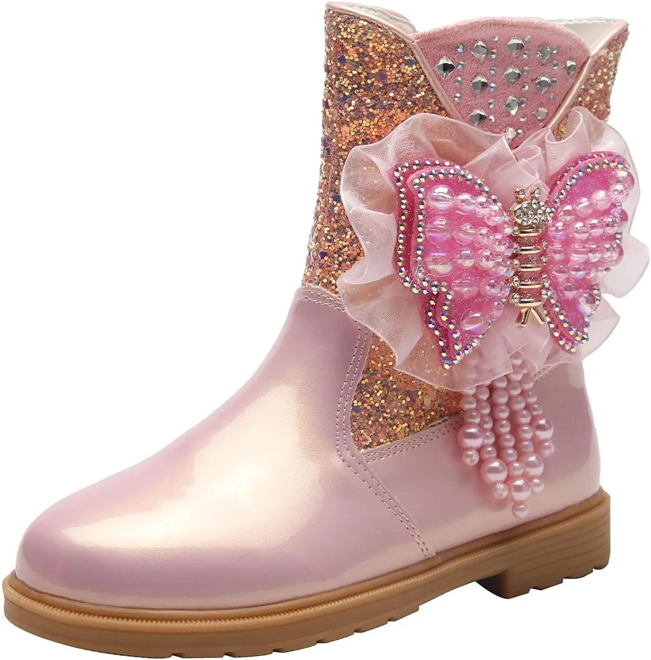 Girls Raincoat and Matching Rain Boots Girls Boots Autumn and Winter Bowknot Cute Children Boots Riding Shoes for Kids