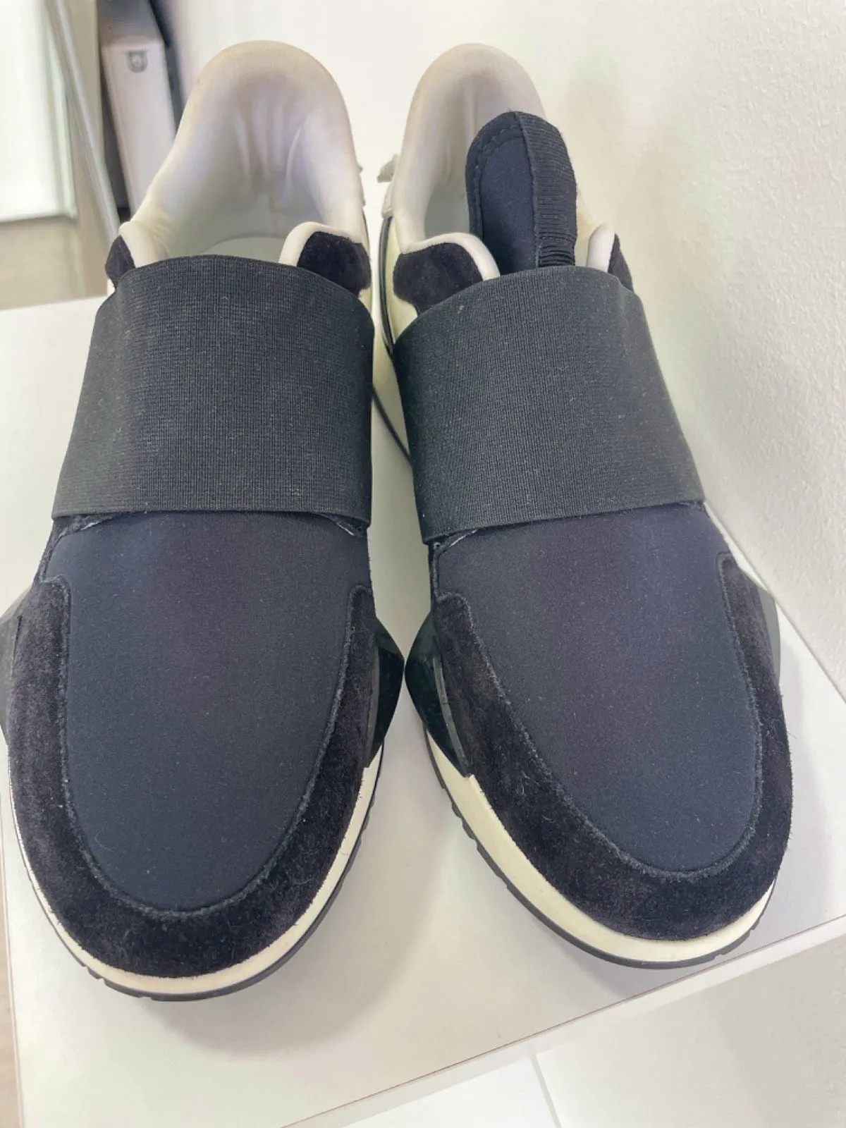 Givenchy Black & White Neoprene and Suede Runner Elastic Sneakers  EU 36 UK 3