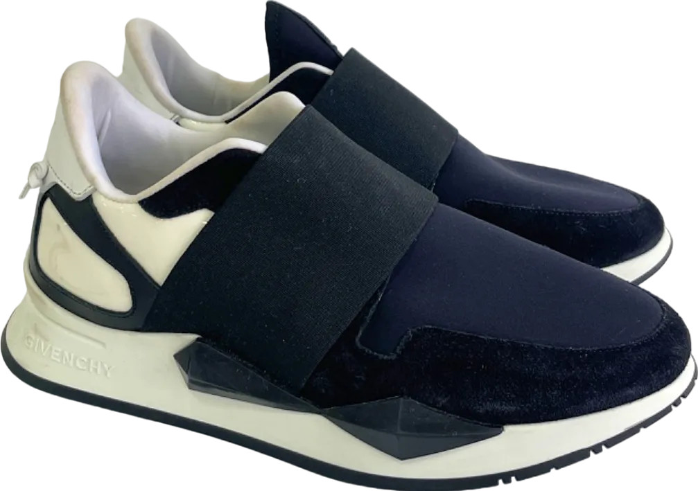 Givenchy Black & White Neoprene and Suede Runner Elastic Sneakers  EU 36 UK 3