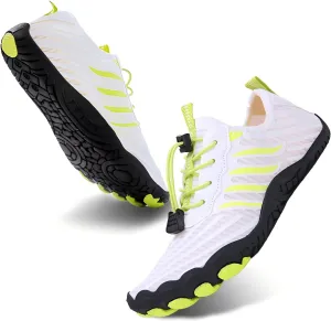 Grounded Footwear for Women, Hike Barefoot Shoes for Men, Non-Slip Wide Toe Box Trail Running(A 5) White