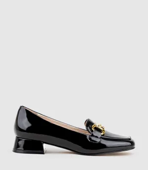 HARLEE30 Moccasin with Trim in Black Patent