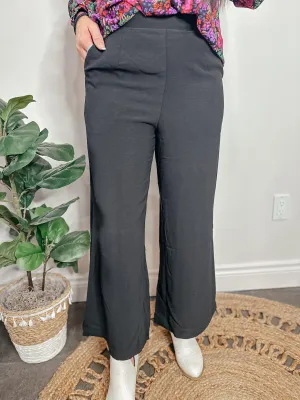 High Rise Wide Leg Pants Black