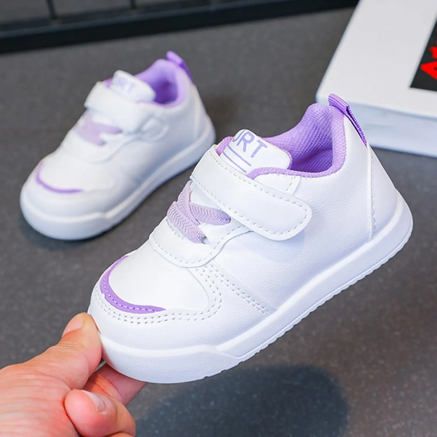 Infant Kids Sneakers School Running Loafers Lo Top Walking Tennis Casual Shoes Strap Athletic Sneakers for Children
