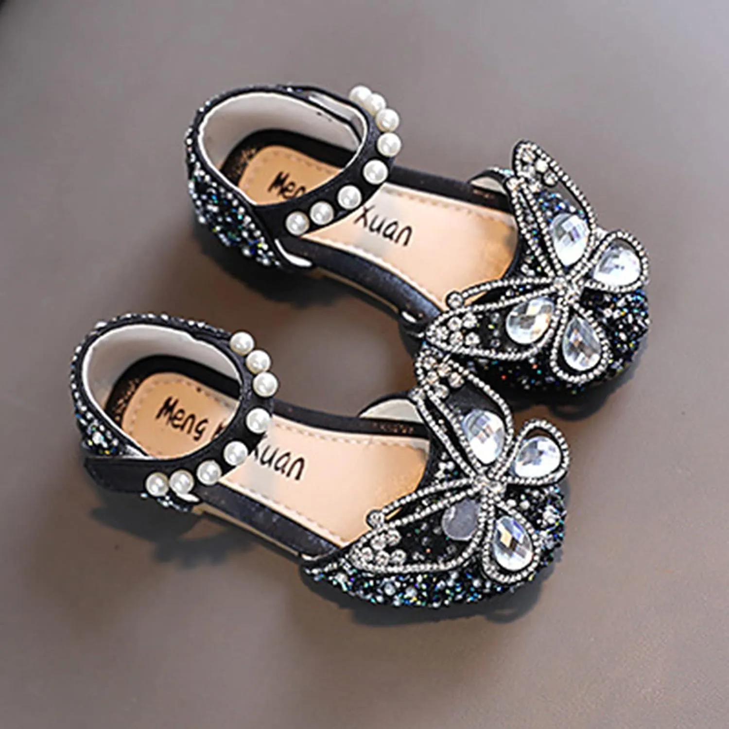 Infant Shoes Fashion Summer Girls Sandals Dress Performance Dance Shoes Rhinestone Cartoon Size 2 (Black, 3-3.5 Years)